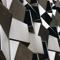 A close-up of the metalwork that clads the outside of Q-Park on Arundel Gate.