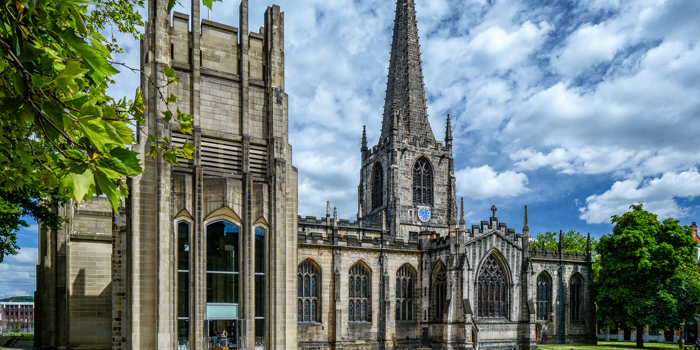 The exterior of Sheffield Cathedral.