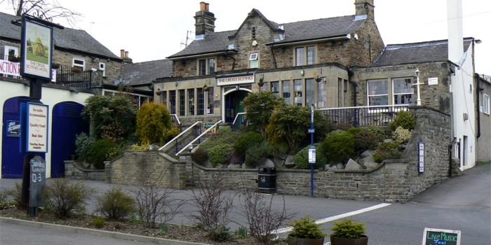 Exterior of The Cross Scythes, Totley.