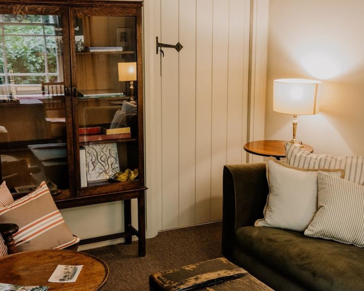 Living room with sofa, coffee table.