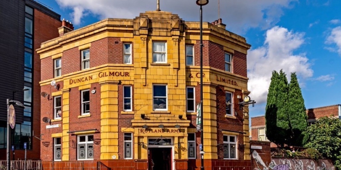 The exterior of The Rutland Arms.