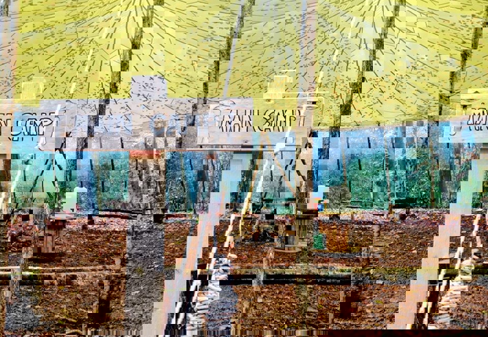 The main camp at TRIBE Bushcraft Centre