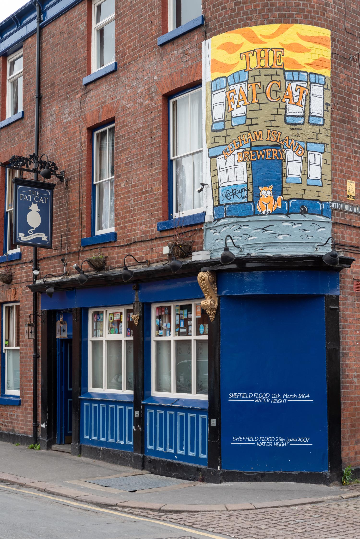 The exterior of The Fat Cat pub.