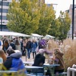Pollen Market filled with people.