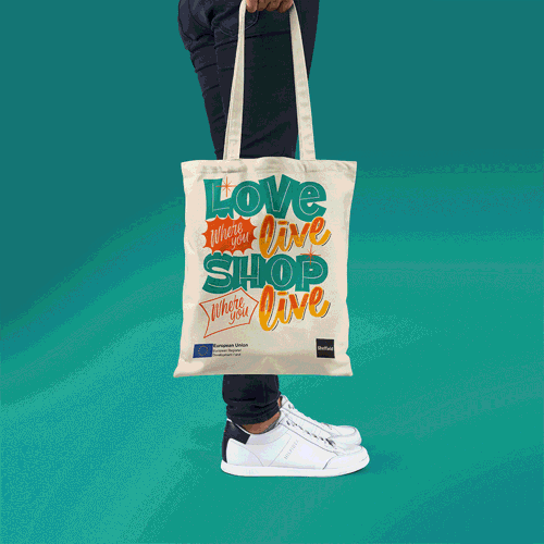 Shop Local Sheffield bag animated gif