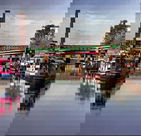 A view across the canal basin at Victoria Quays.